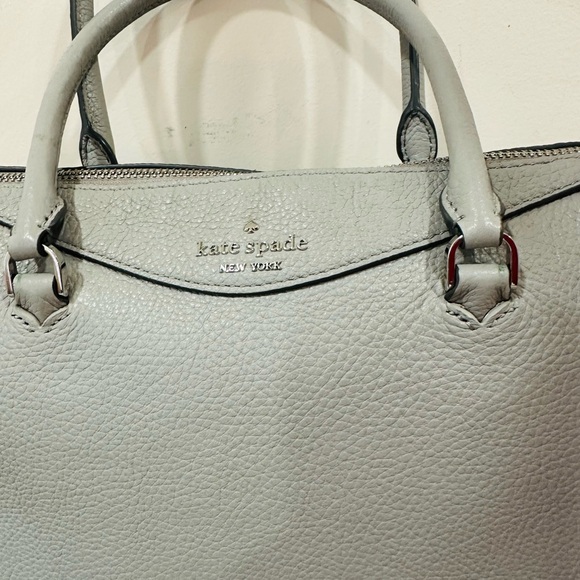 Kate Spade Mimi Satchel Shoulder Bag Nimbus Gray Pebbled Leather - Picture 4 of 15